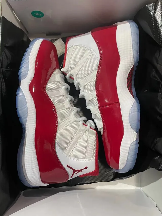 Air Jordan 11 Gym Red Cuero Patentado Zapatos de Baloncesto 6