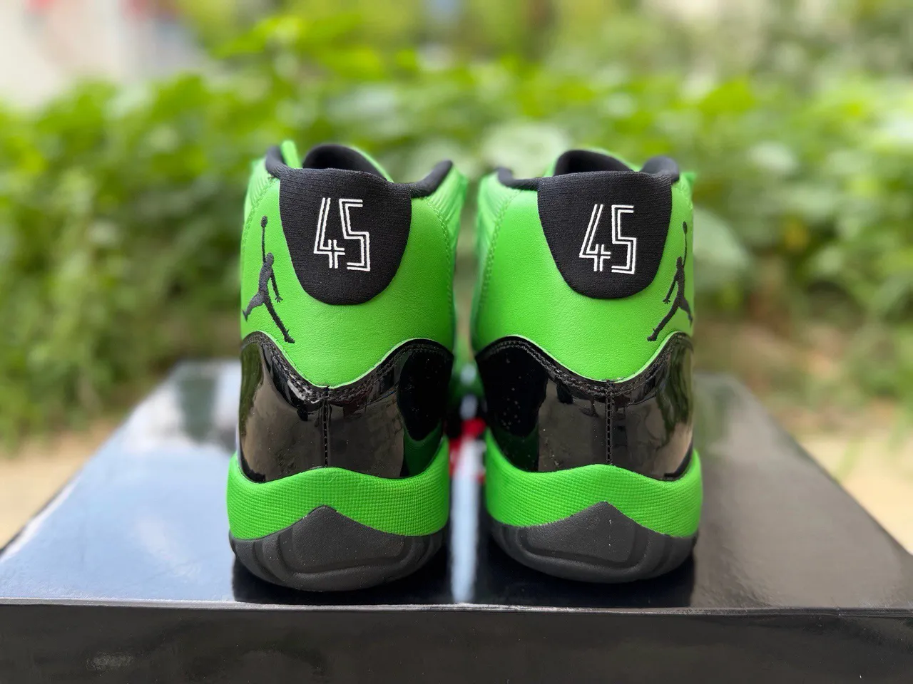 Air Jordan 11 Neon Green and Black Basketball Shoes 2
