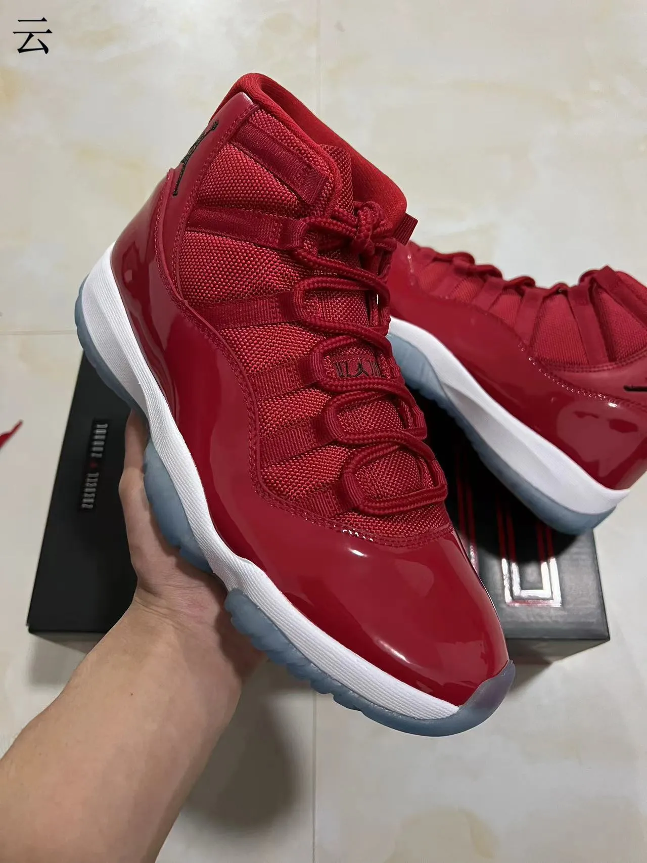 Air Jordan 11 Red Patent Leather Basketball Shoes 2