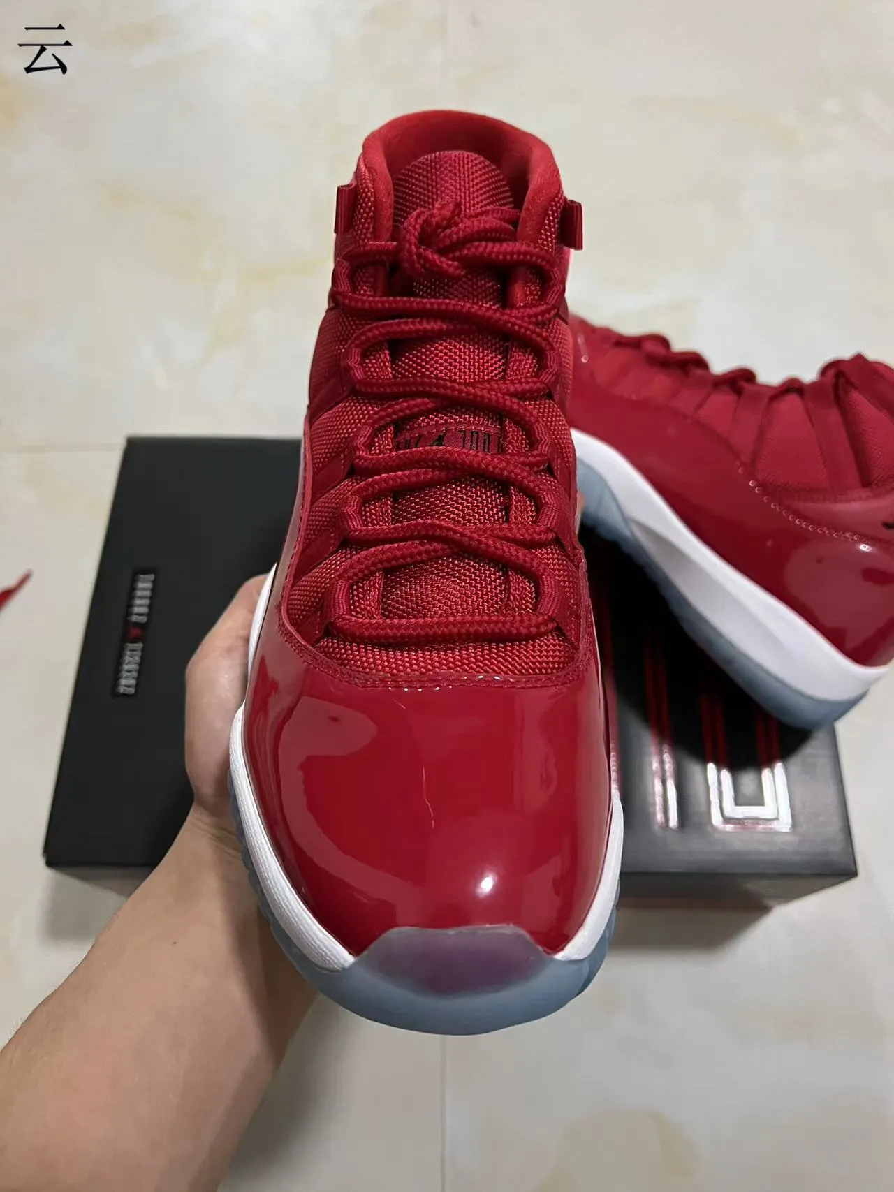 Air Jordan 11 Red Patent Leather Basketball Shoes 3