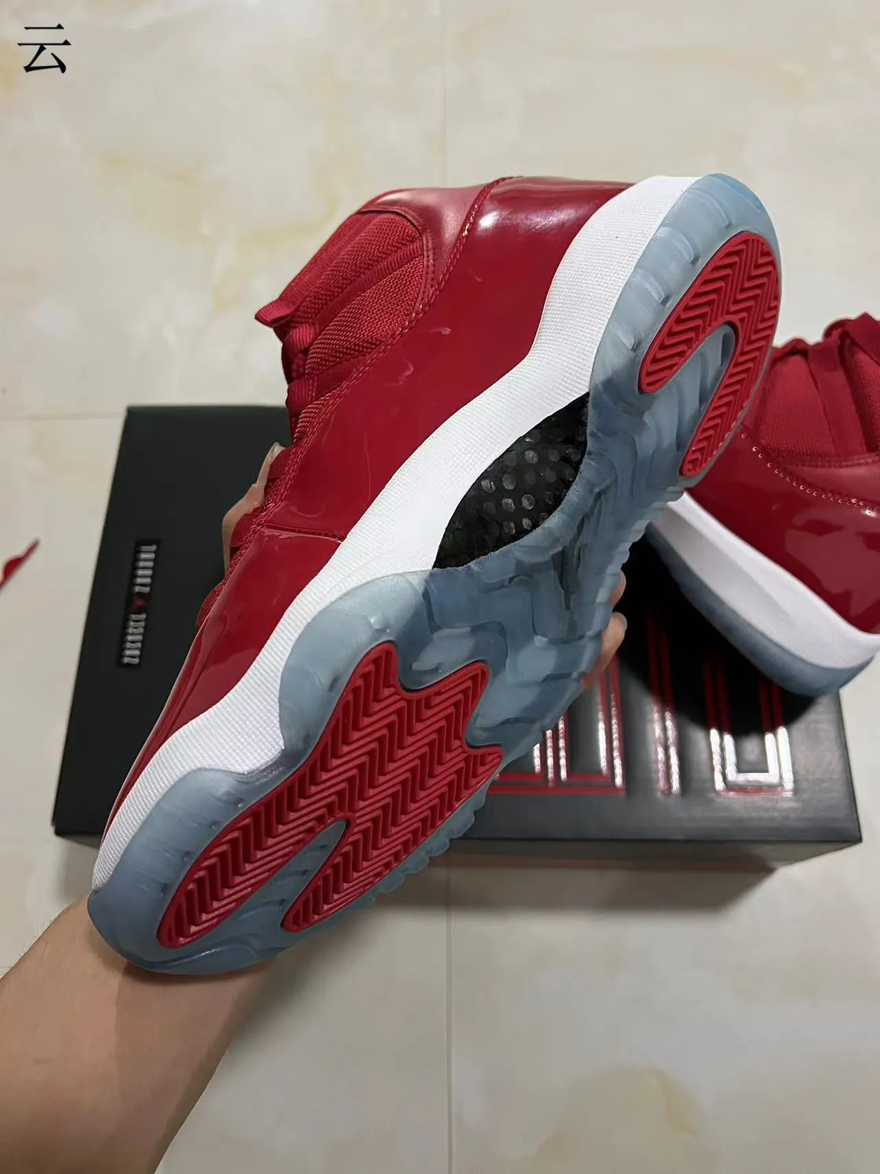 Air Jordan 11 Red Patent Leather Basketball Shoes 6