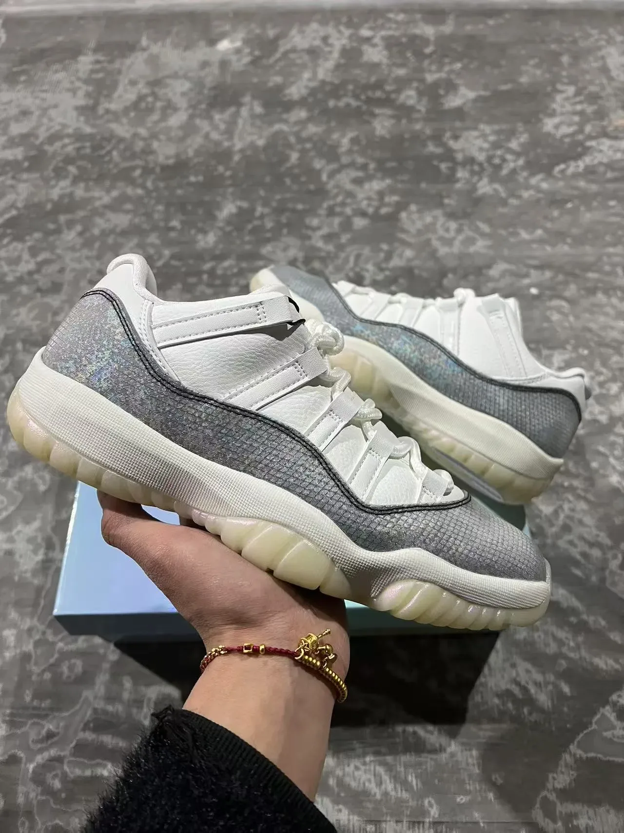 Air Jordan 11 White Iridescent Silver Lifestyle Sneakers 2