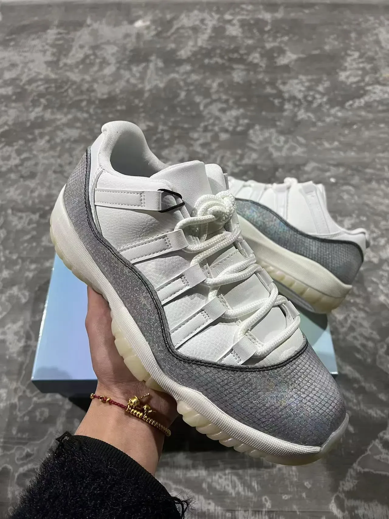 Air Jordan 11 White Iridescent Silver Lifestyle Sneakers 3
