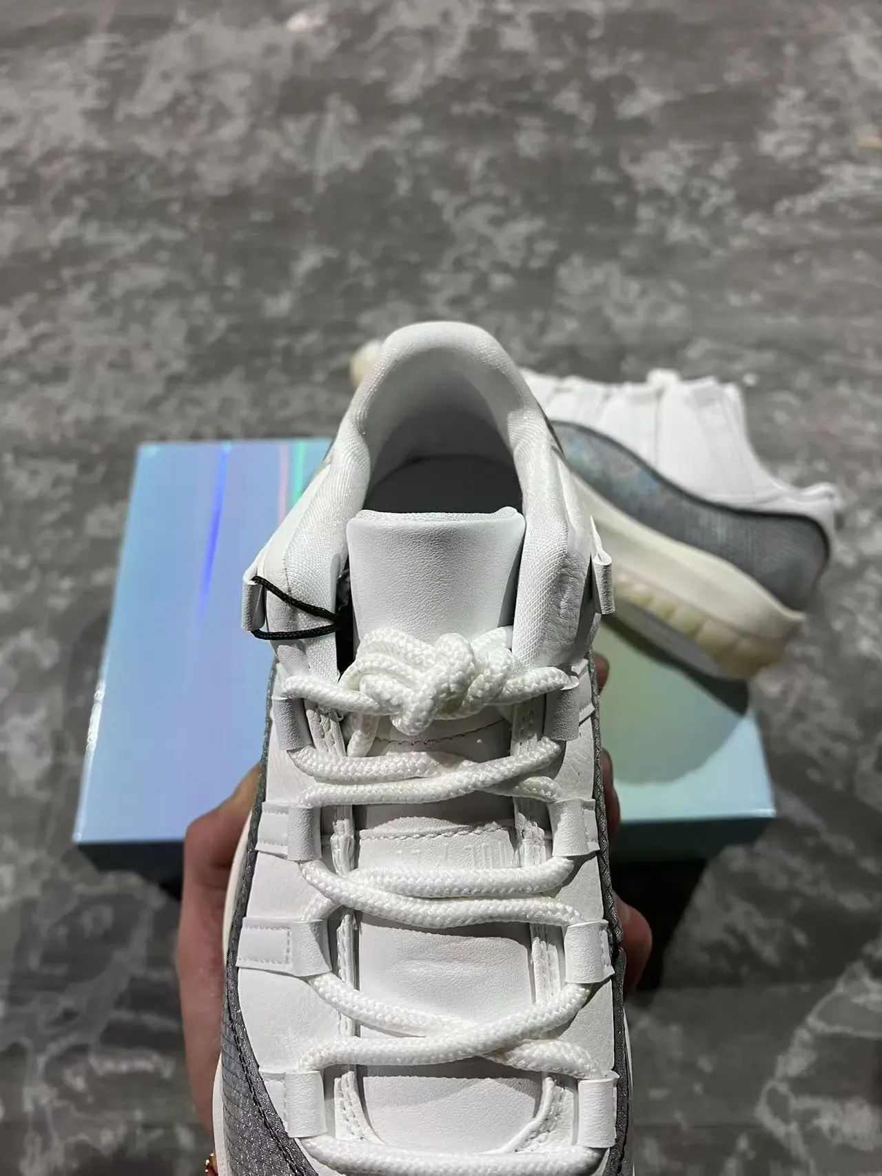 Air Jordan 11 White Iridescent Silver Lifestyle Sneakers 5