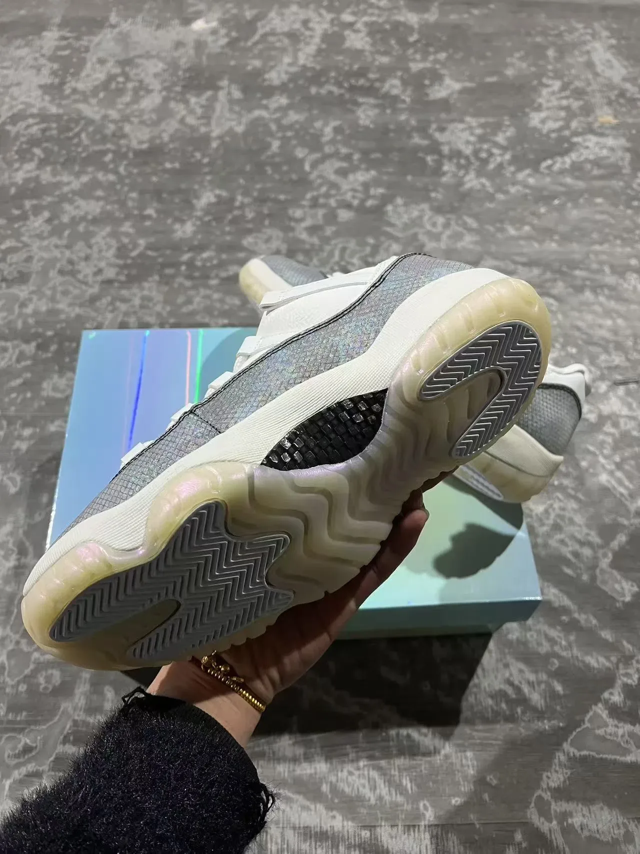 Air Jordan 11 White Iridescent Silver Lifestyle Sneakers 7