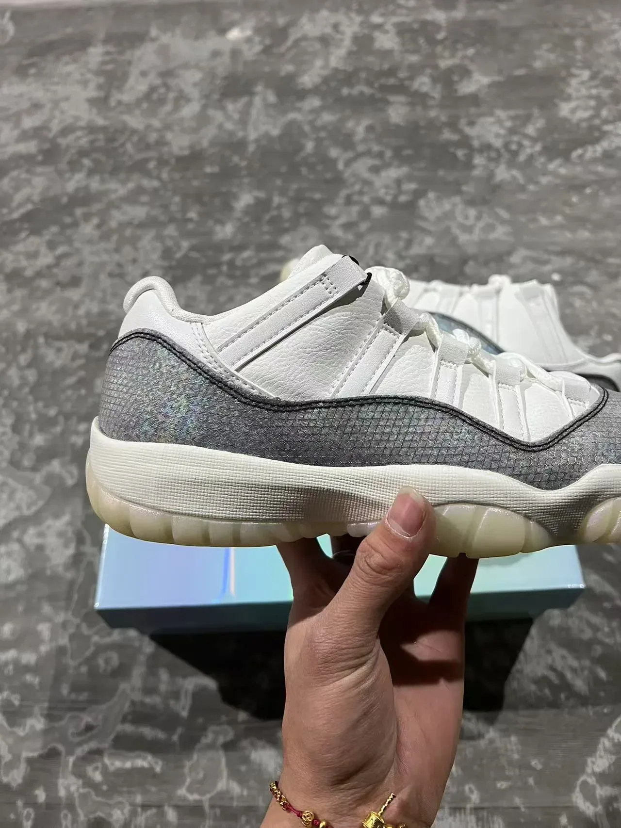 Air Jordan 11 White Iridescent Silver Lifestyle Sneakers 8
