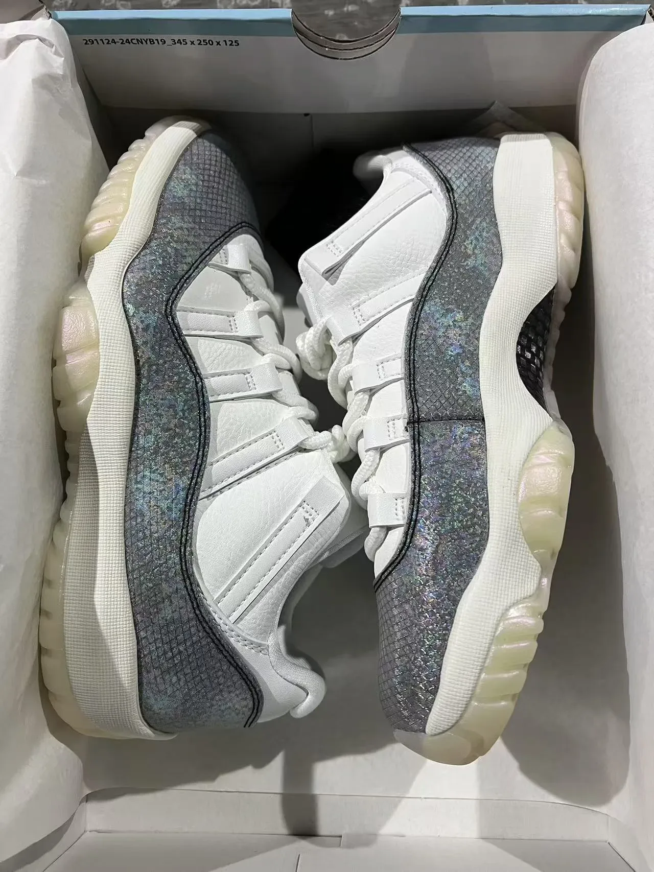 Air Jordan 11 White Iridescent Silver Lifestyle Sneakers 9