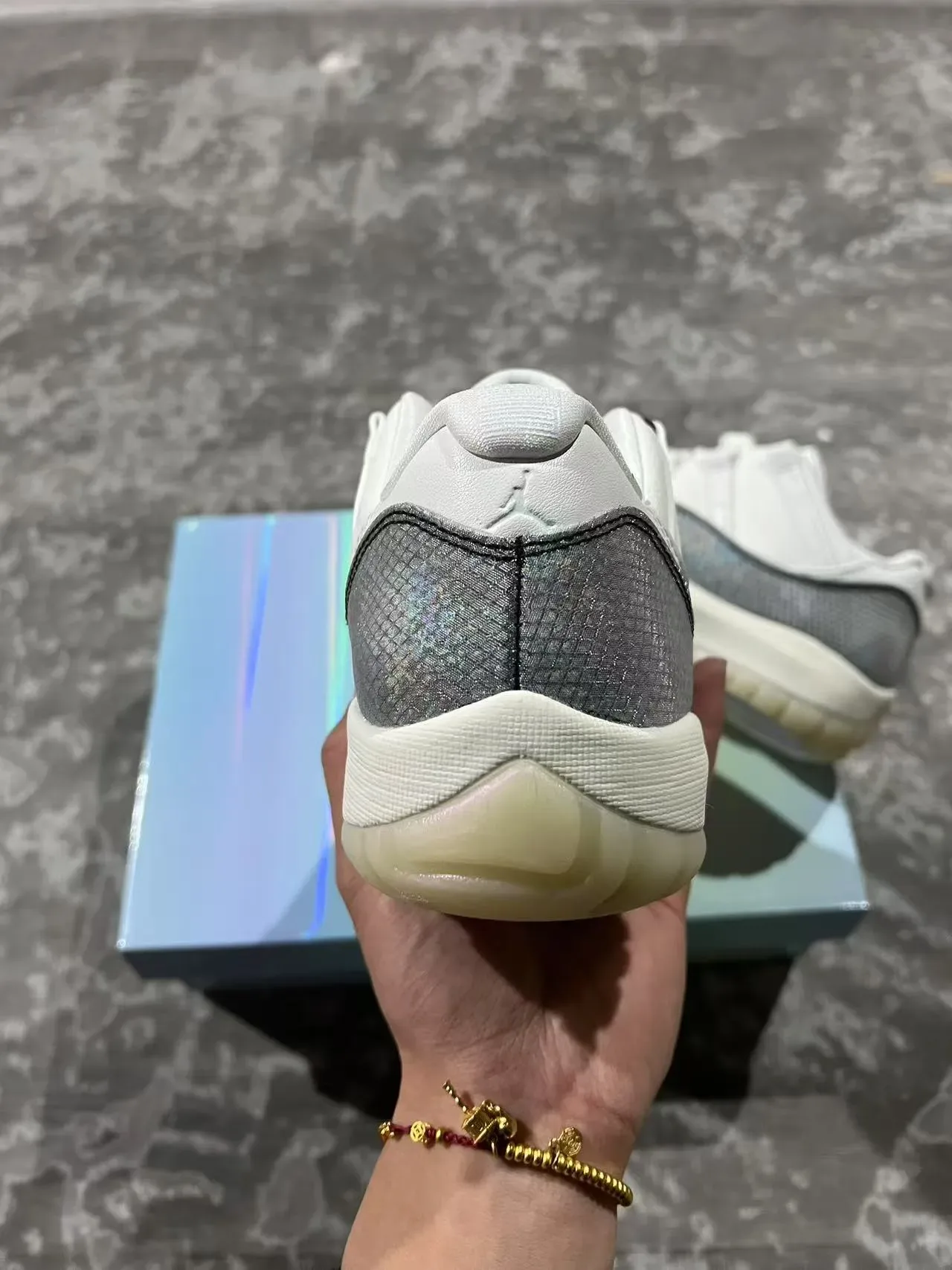 Air Jordan 11 White Iridescent Silver Lifestyle Sneakers 10