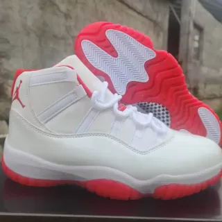 Air Jordan 11 White Red Basketball Shoes