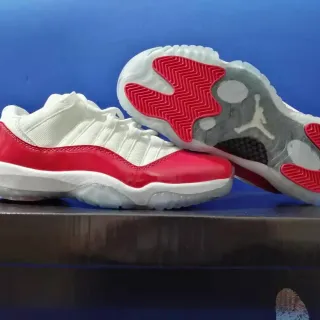 Air Jordan 11 White Red Patent Leather Basketball Shoes
