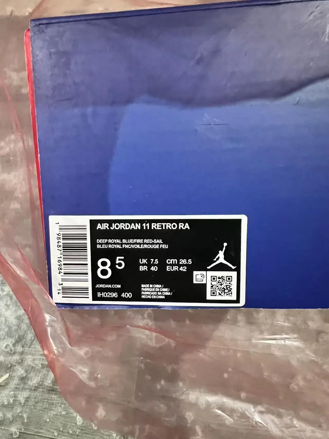 Air Jordan 11 Chaussures de Basket Blanc et Bleu Royal en Cuir Patenté 10