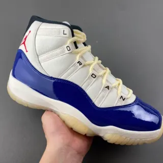 Air Jordan 11 White Royal Blue Patent Leather Basketball Shoes
