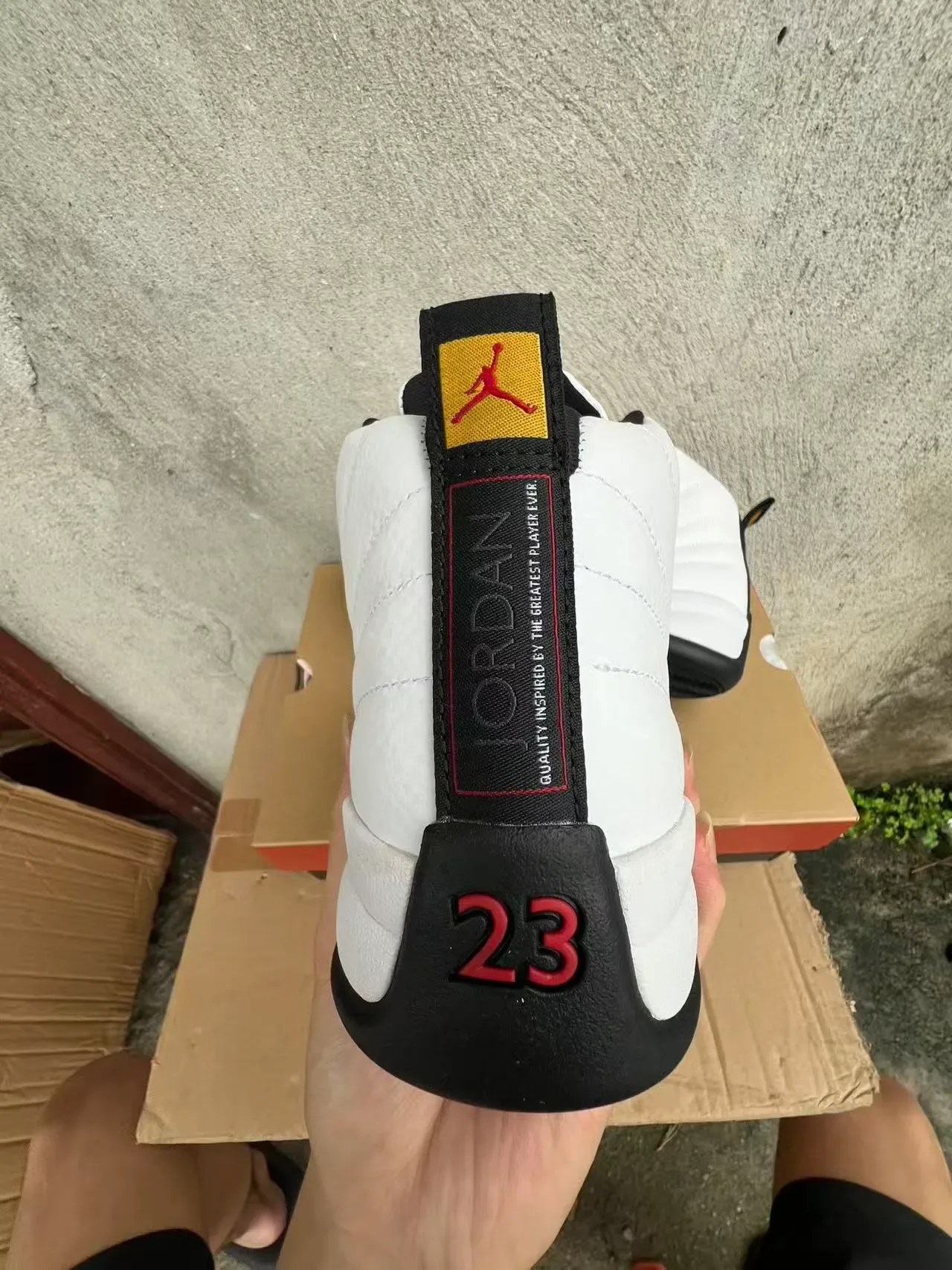Air Jordan 12 Blanc et Noir Chaussures de Basketball 8