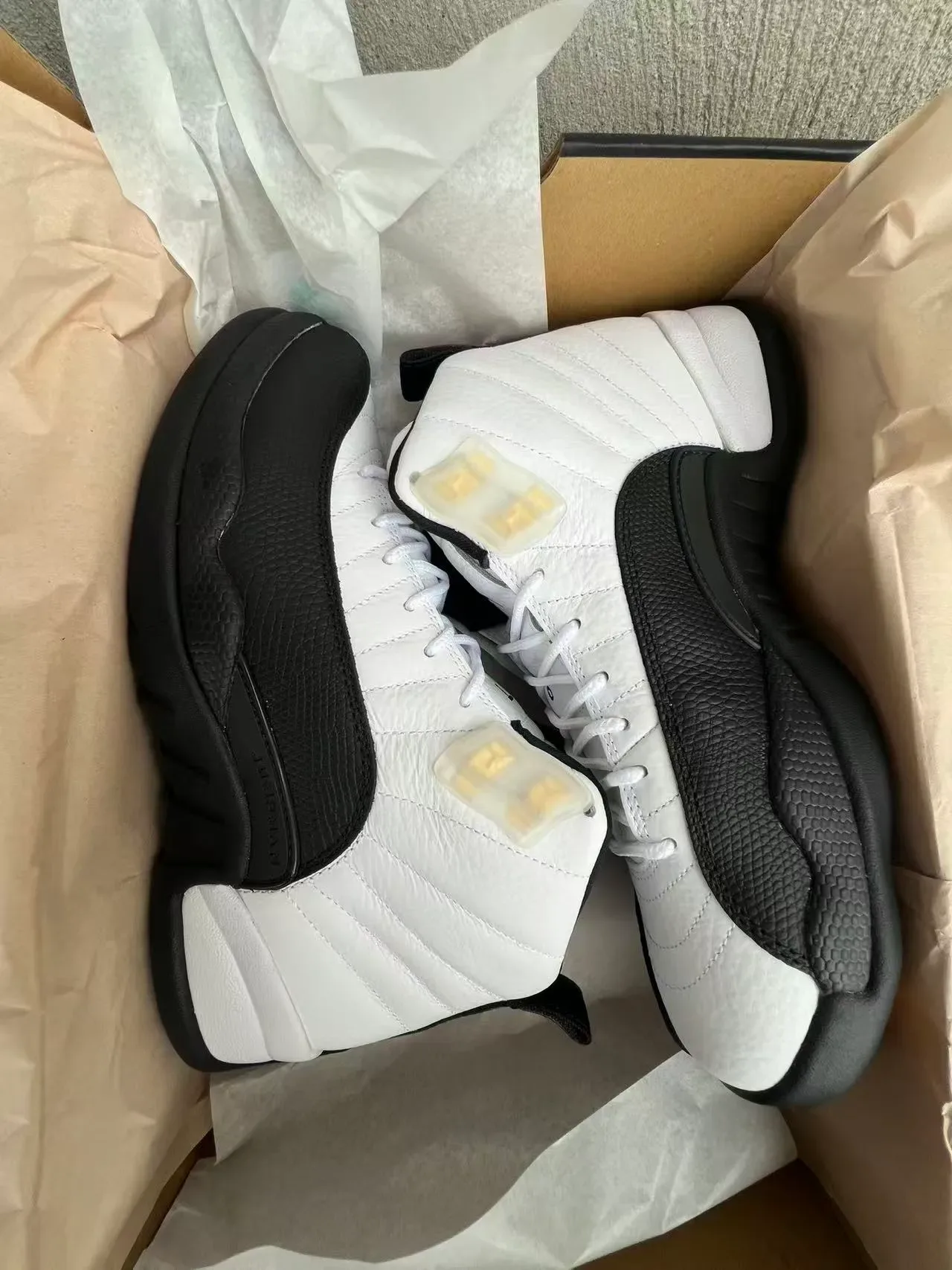 Air Jordan 12 Blanc et Noir Chaussures de Basketball 9