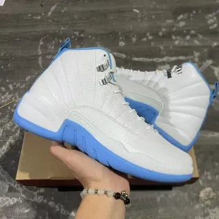Air Jordan 12 White Blue Basketball Shoes