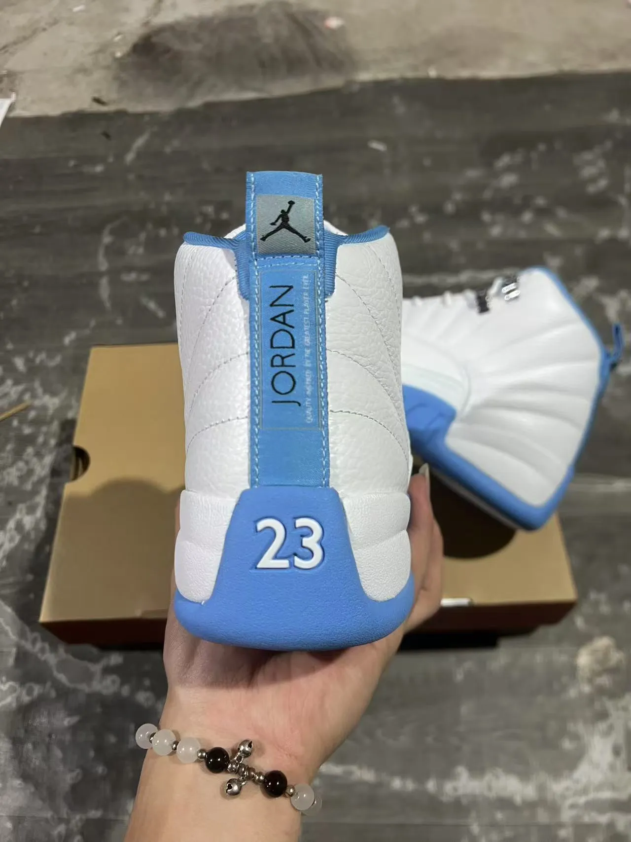 Air Jordan 12 White Blue Basketball Shoes 8
