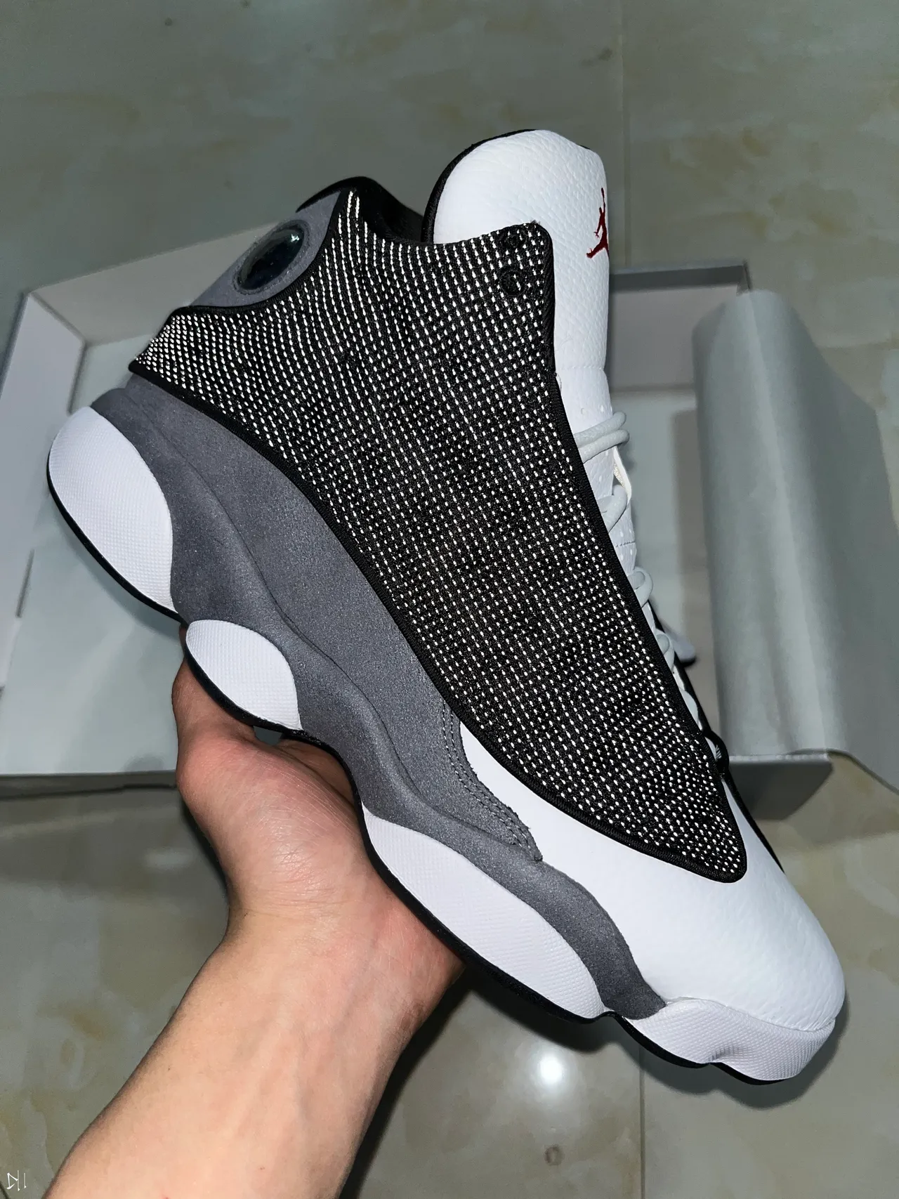 Air Jordan 13 Black White Gray Basketball Shoes 10