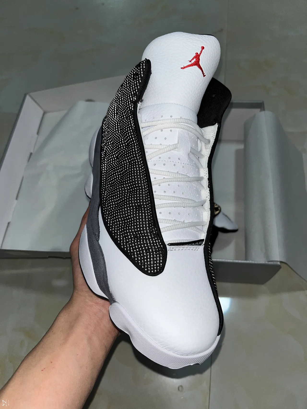 Air Jordan 13 Black White Gray Basketball Shoes 6