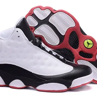 Air Jordan 13 White Black Red Basketball Shoes