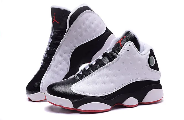 Chaussures de basketball Air Jordan 13 blanc noir rouge 4