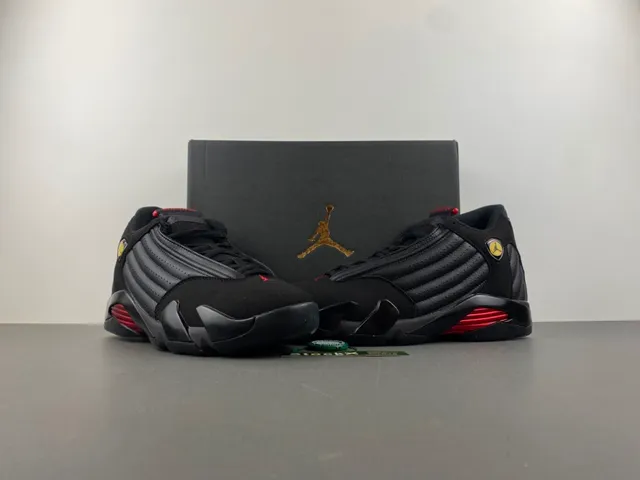 Air Jordan 14 Black Red Basketball Shoes 12