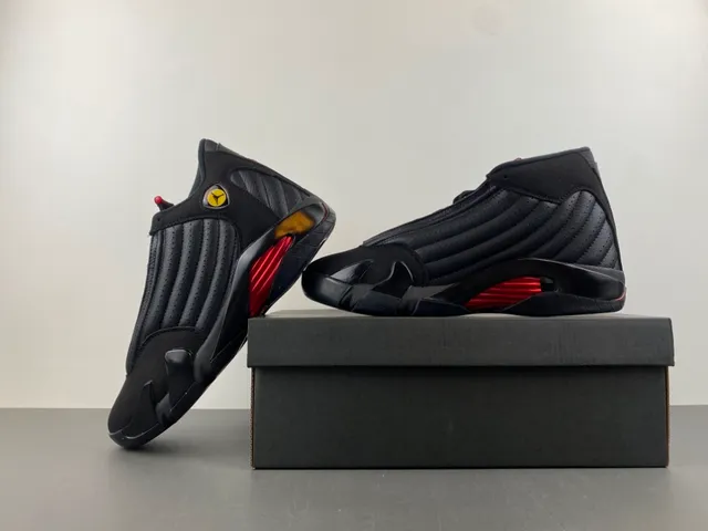 Air Jordan 14 Black Red Basketball Shoes 13