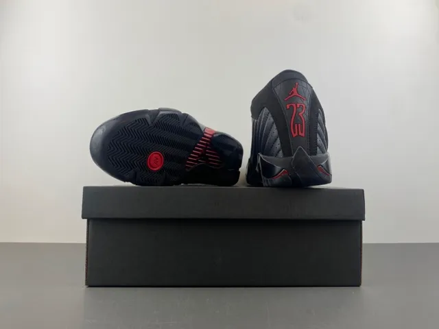 Air Jordan 14 Black Red Basketball Shoes 15