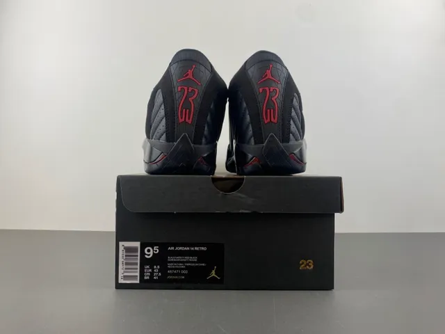 Air Jordan 14 Black Red Basketball Shoes 16