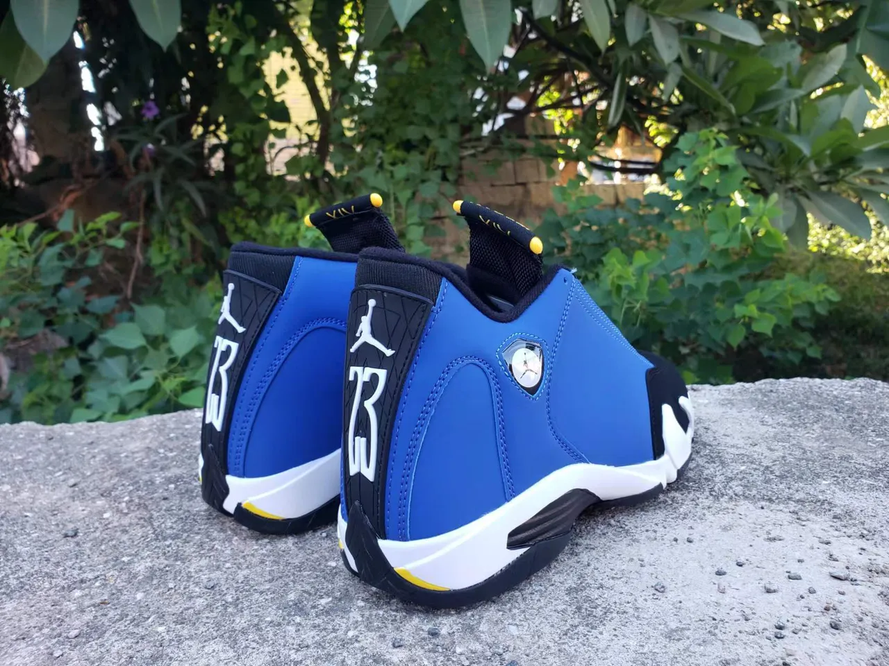Air Jordan 14 Azul Real Preto Branco Tênis de Basquete 2