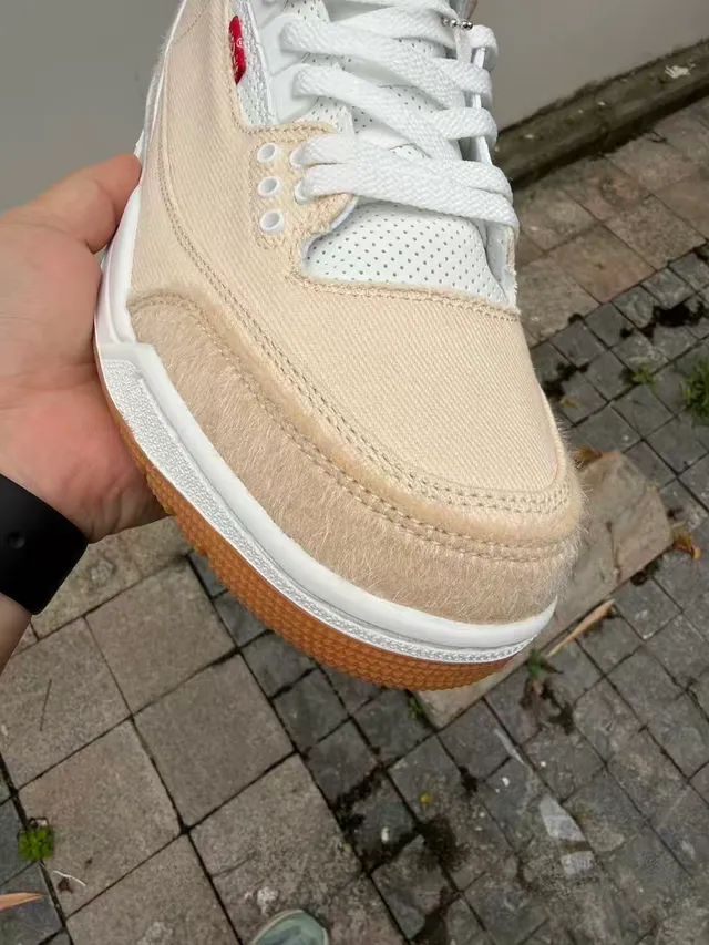 Air Jordan 3 Beige and Red Lifestyle Sneakers 3