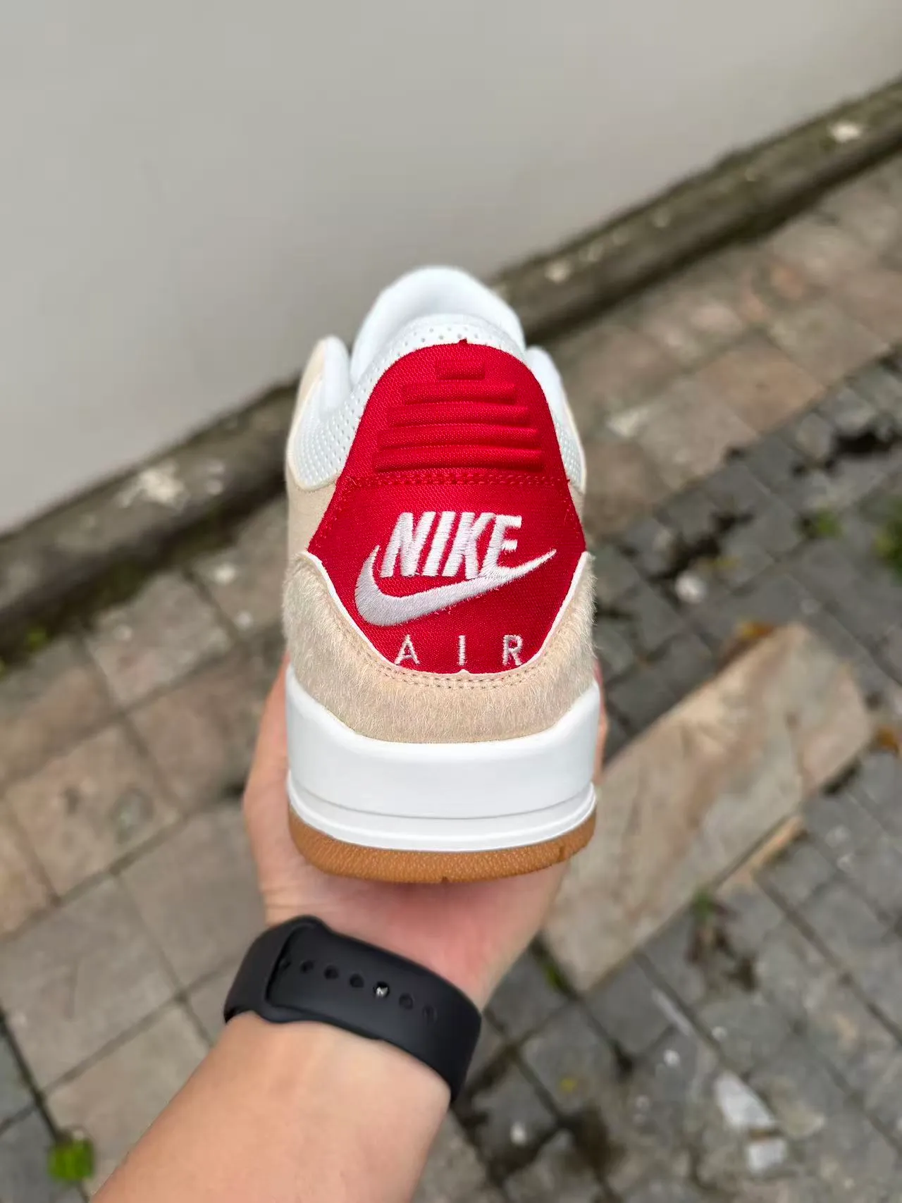 Air Jordan 3 Beige and Red Lifestyle Sneakers 4