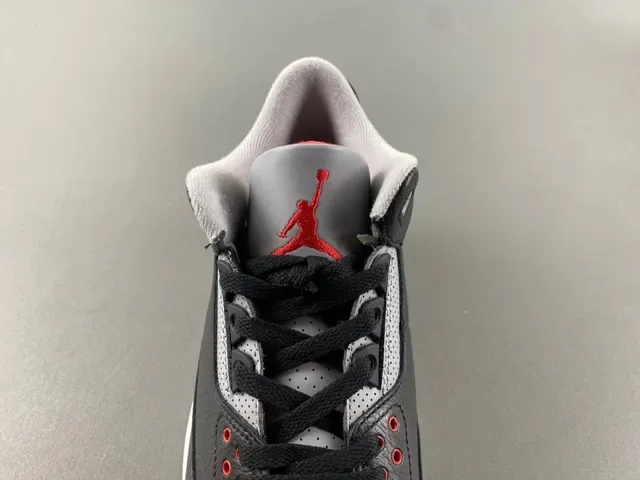 Air Jordan 3 Black Cement Impression d'Éléphant Chaussures de Basketball 6