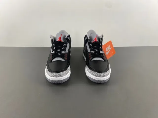 Air Jordan 3 Black Cement Impression d'Éléphant Chaussures de Basketball 10