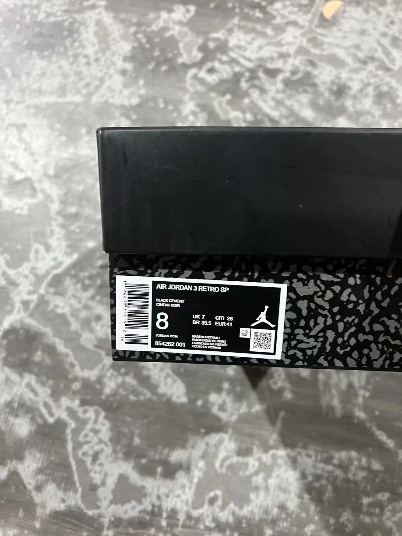 Air Jordan 3 Negro Cemento con Estampado de Elefante Zapatillas de Baloncesto 10