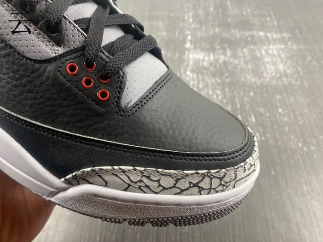Air Jordan 3 Black Cement Elephant Print Basketball Shoes 5