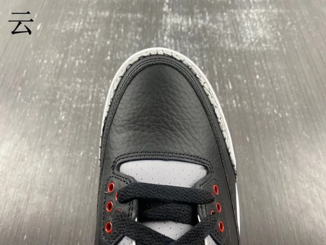 Air Jordan 3 Black Cement Elephant Print Basketball Shoes 6