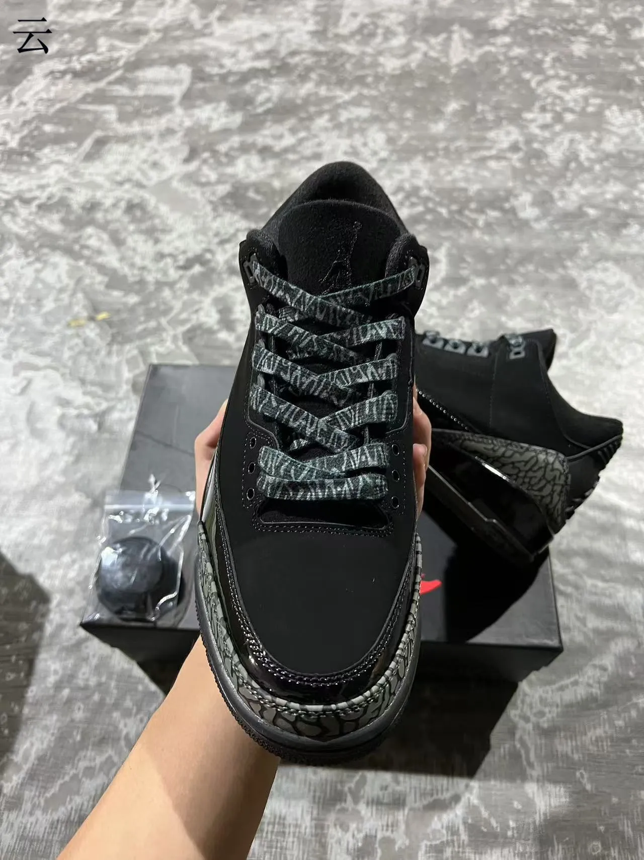 Air Jordan 3 Black Elephant Basketball Shoes 3
