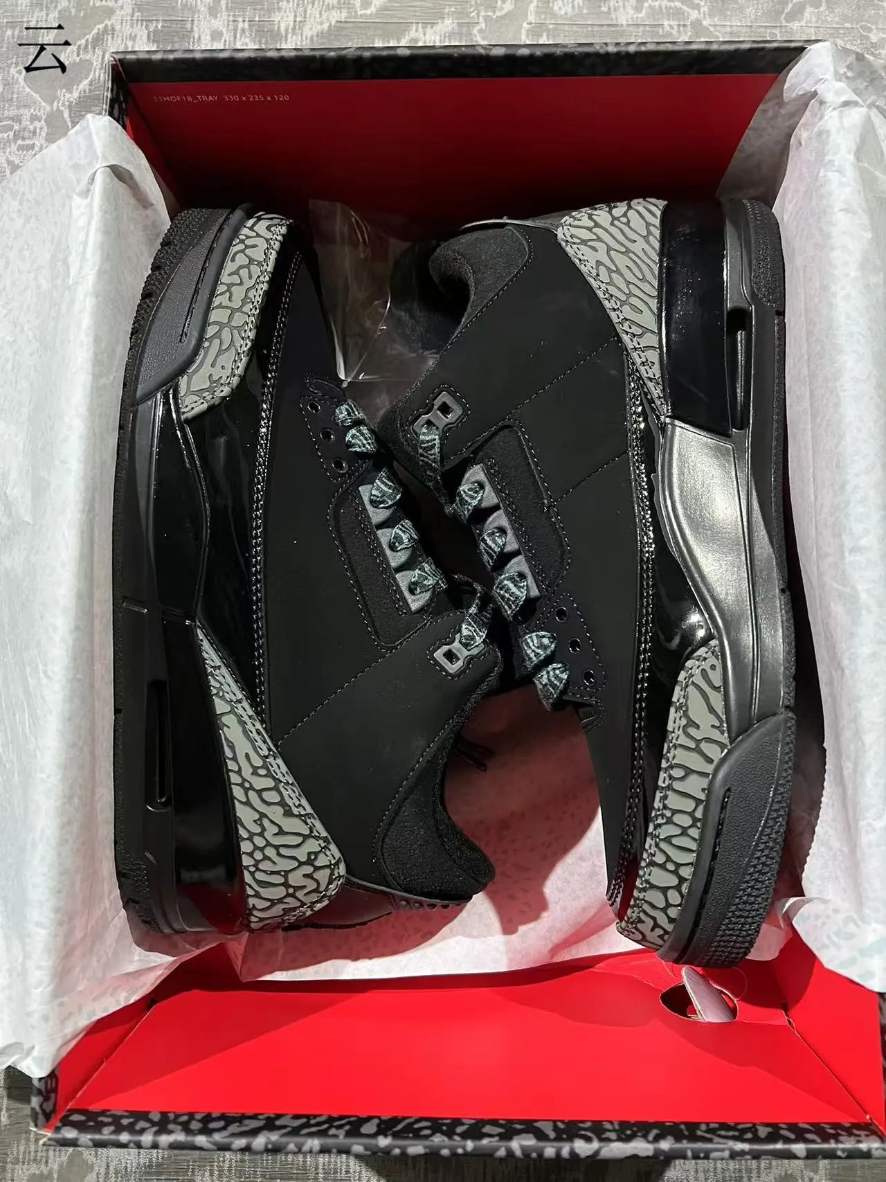 Air Jordan 3 Black Elephant Basketball Shoes 9