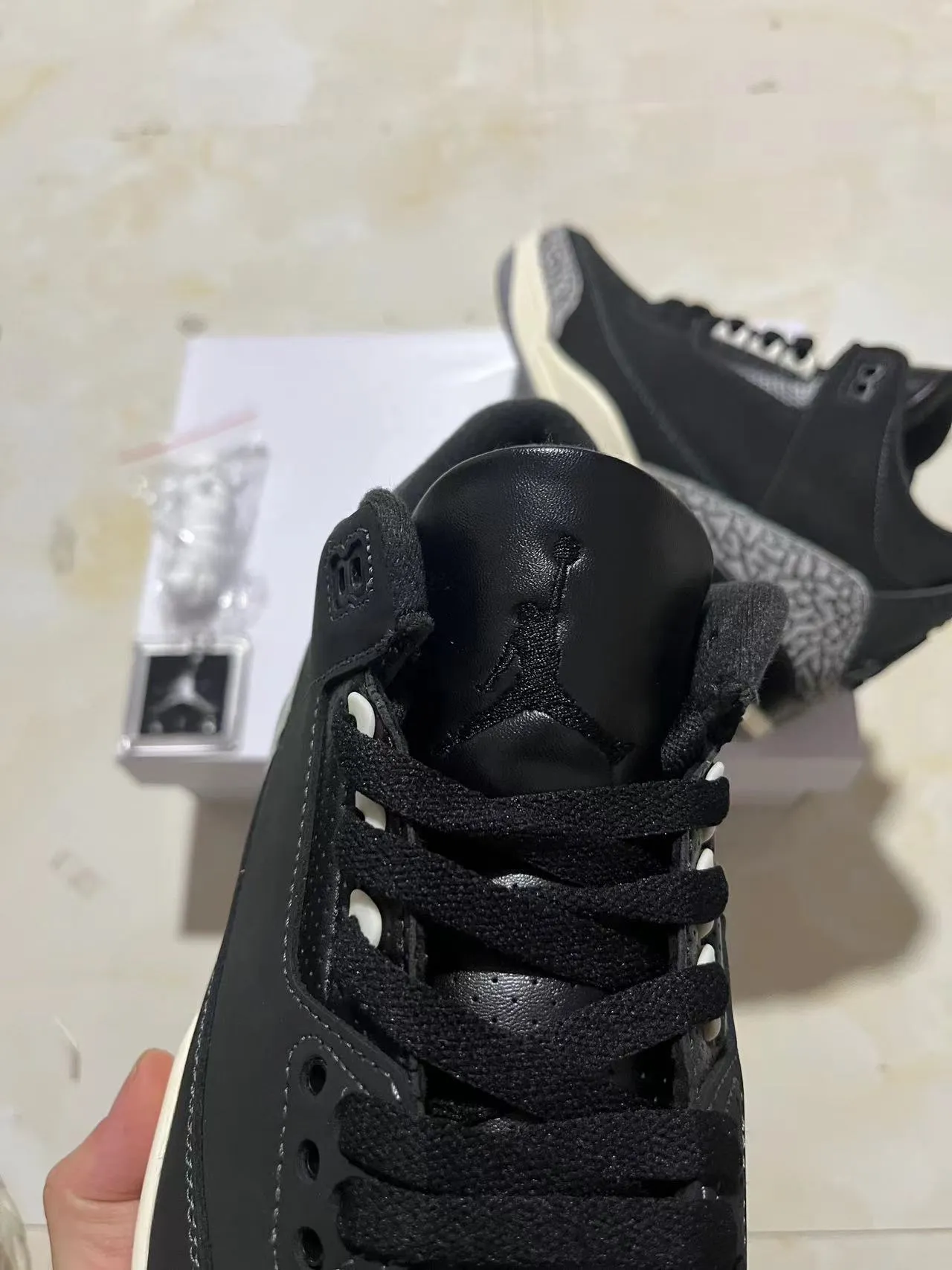 Air Jordan 3 Black Elephant Print Basketball Shoes 4