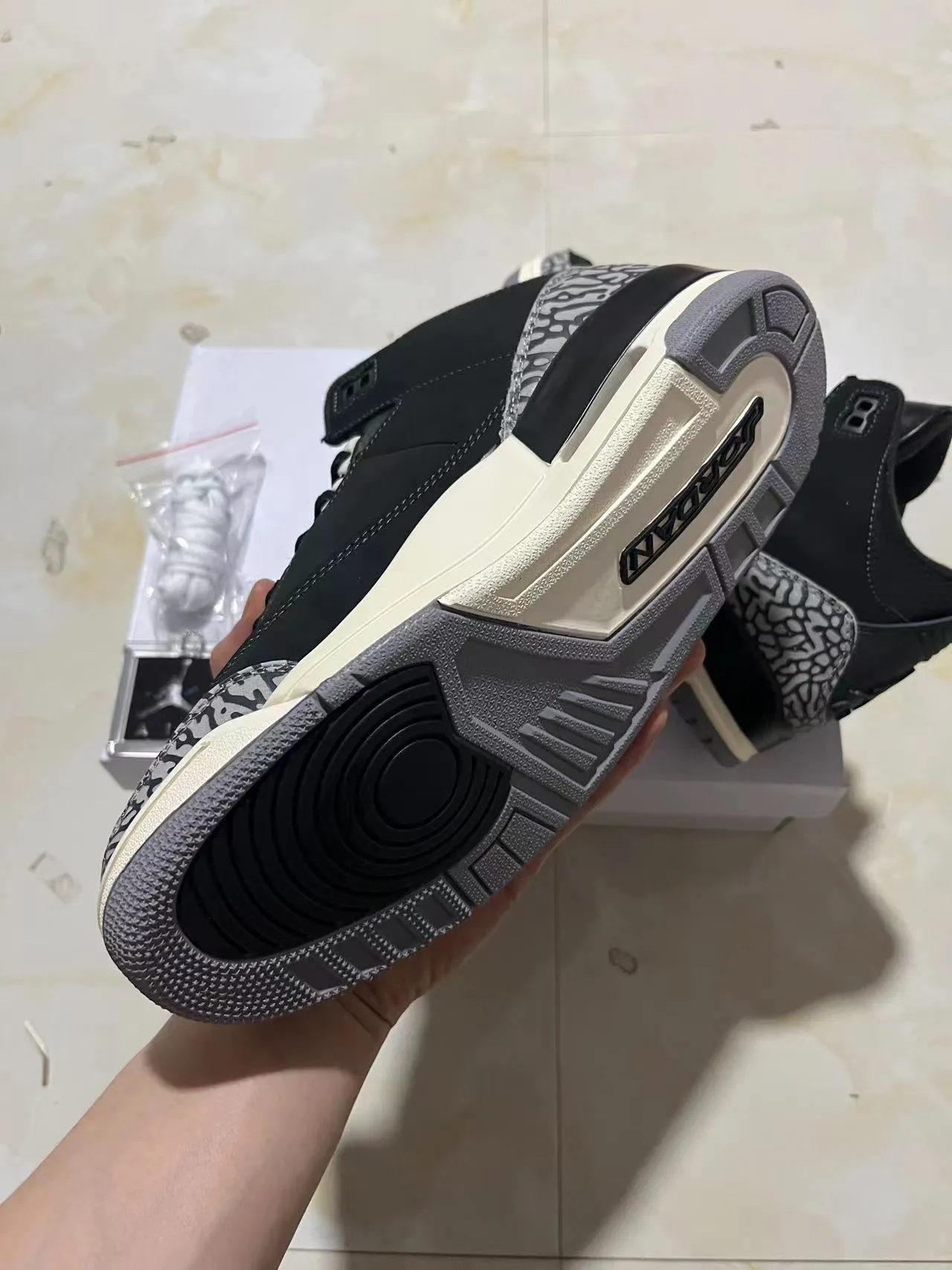 Air Jordan 3 Black Elephant Print Basketball Shoes 6