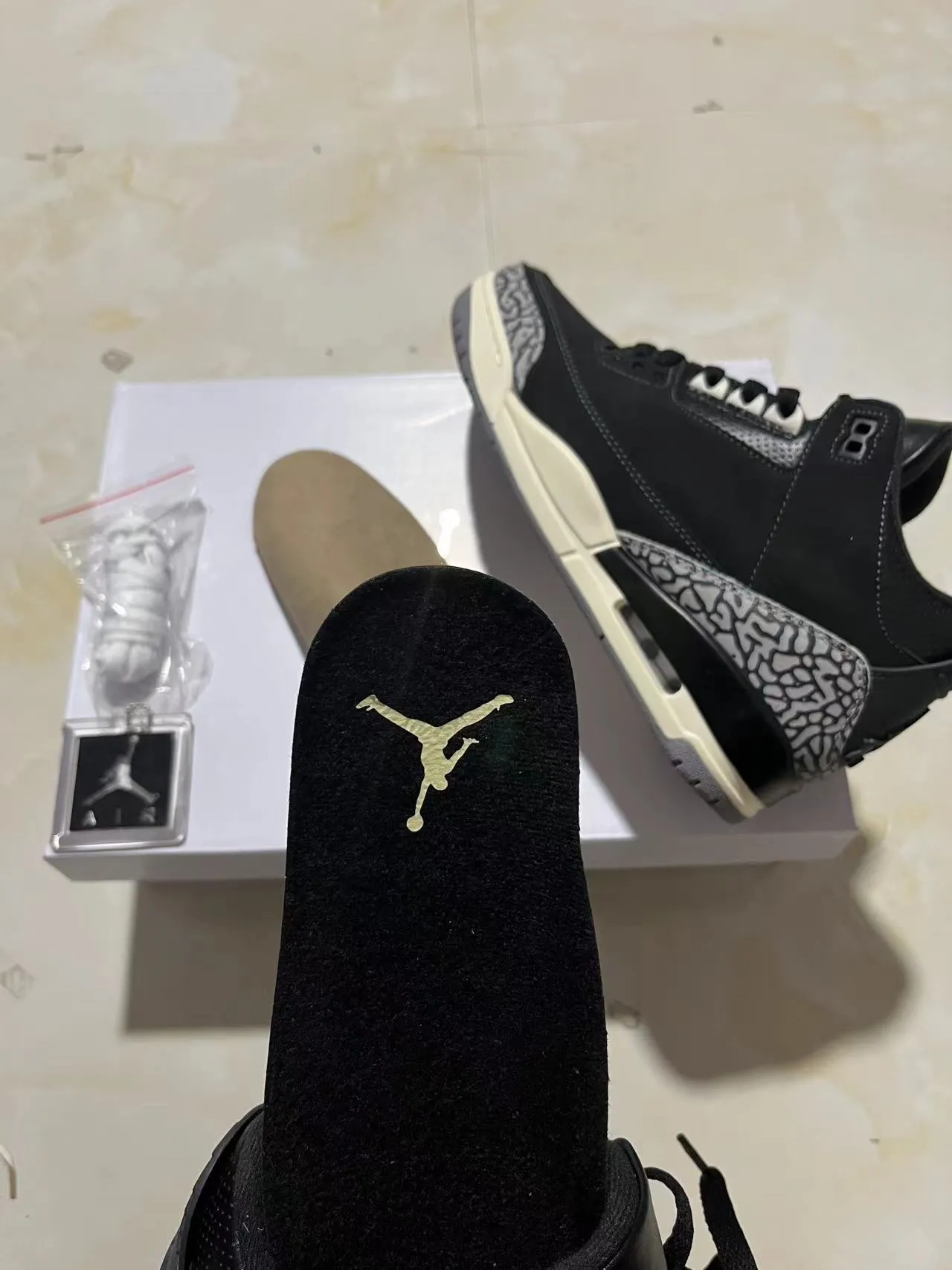 Air Jordan 3 Black Elephant Print Basketball Shoes 9