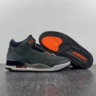 Air Jordan 3 Dark Charcoal Orange Elephant Print Basketball Shoes