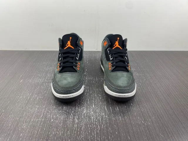 Air Jordan 3 Dark Charcoal Orange Elephant Print Basketball Shoes 3