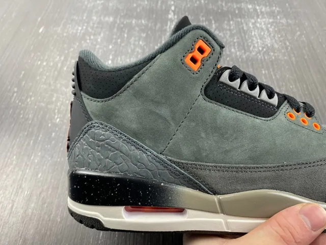 Air Jordan 3 Dark Charcoal Orange Elephant Print Basketball Shoes 5