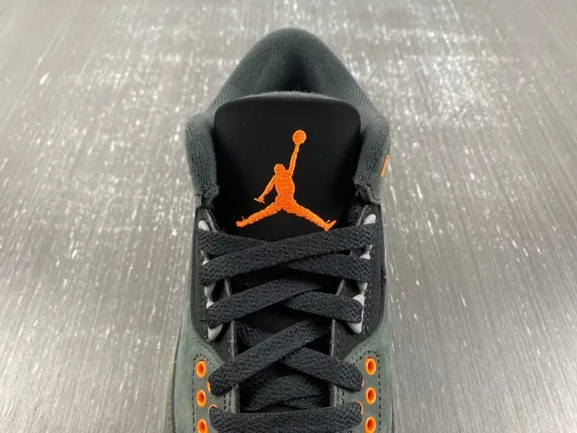 Air Jordan 3 Dark Charcoal Orange Elephant Print Basketball Shoes 9