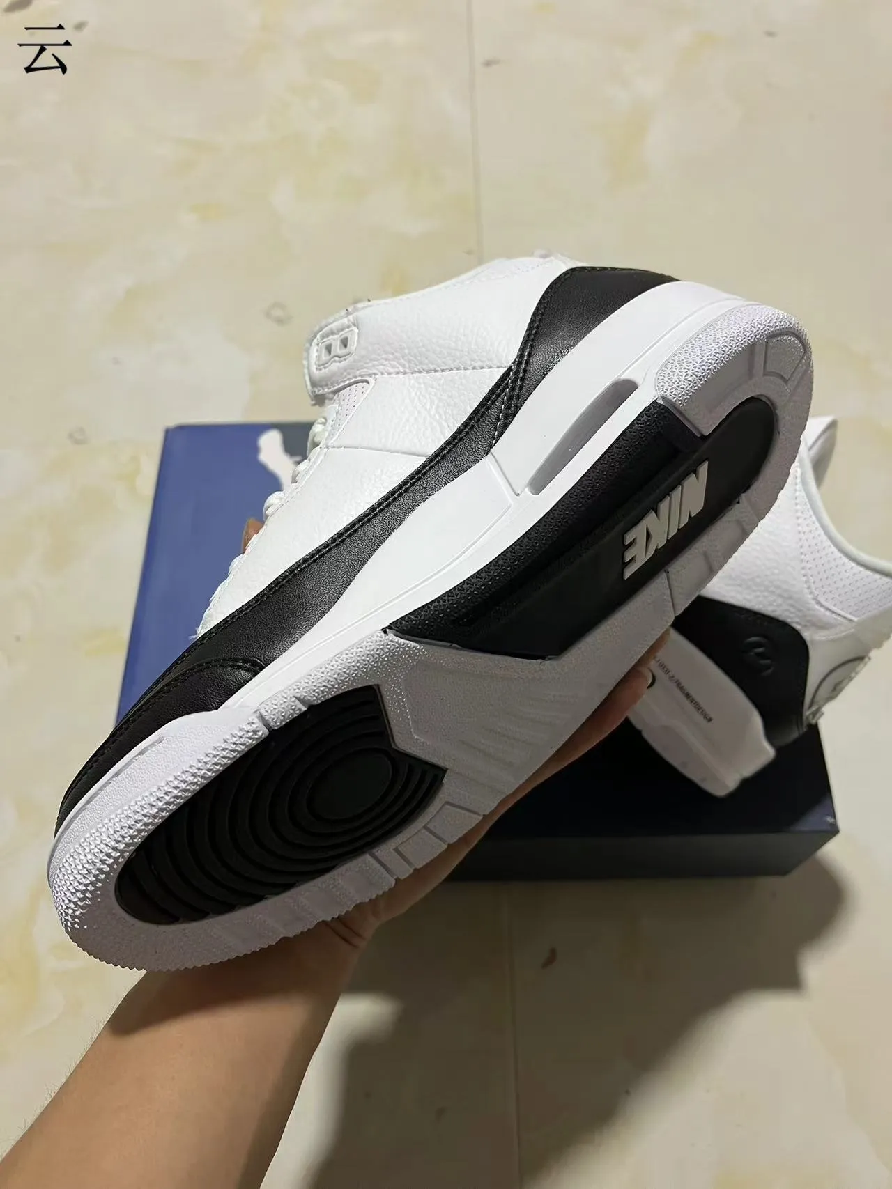 Air Jordan 3 Fragment Design White Black Basketball Shoes 6