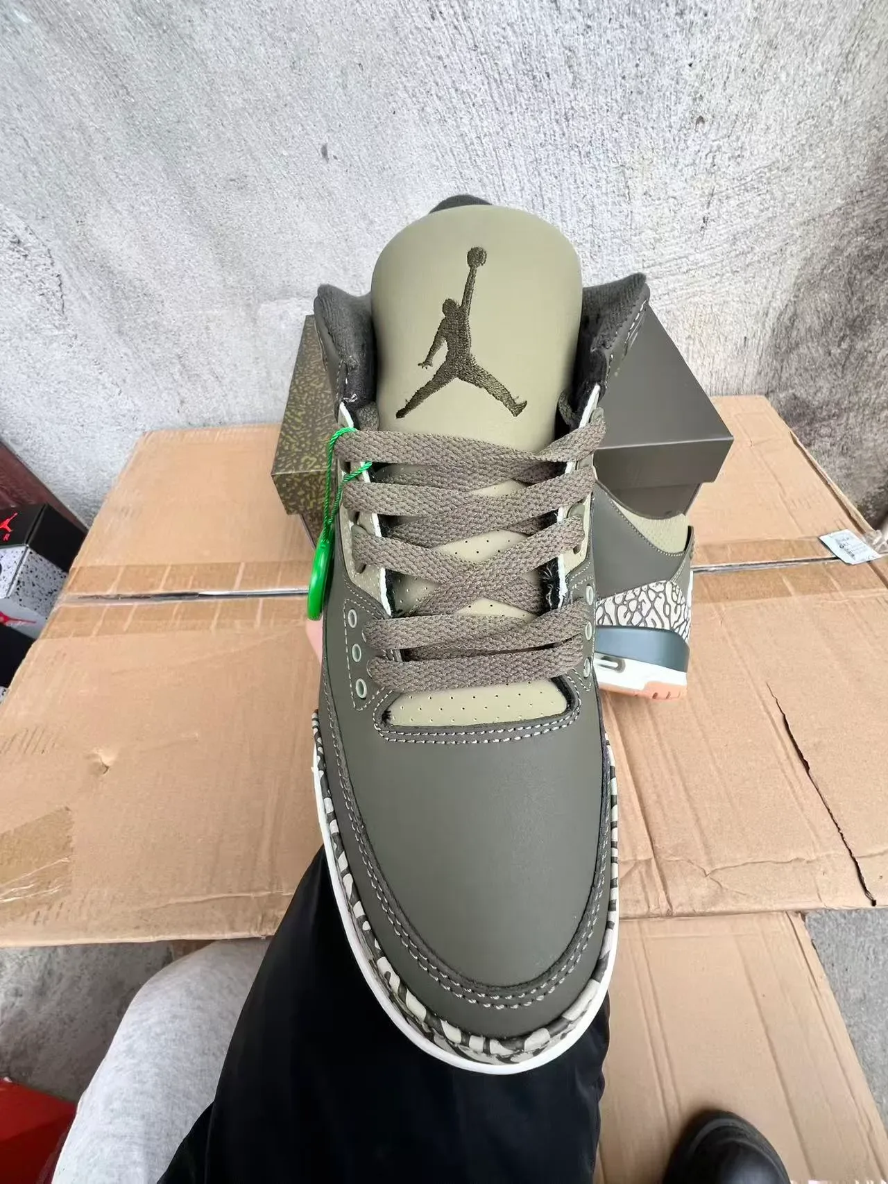 Air Jordan 3 Olive Elephant Print Chaussures de Basketball 3