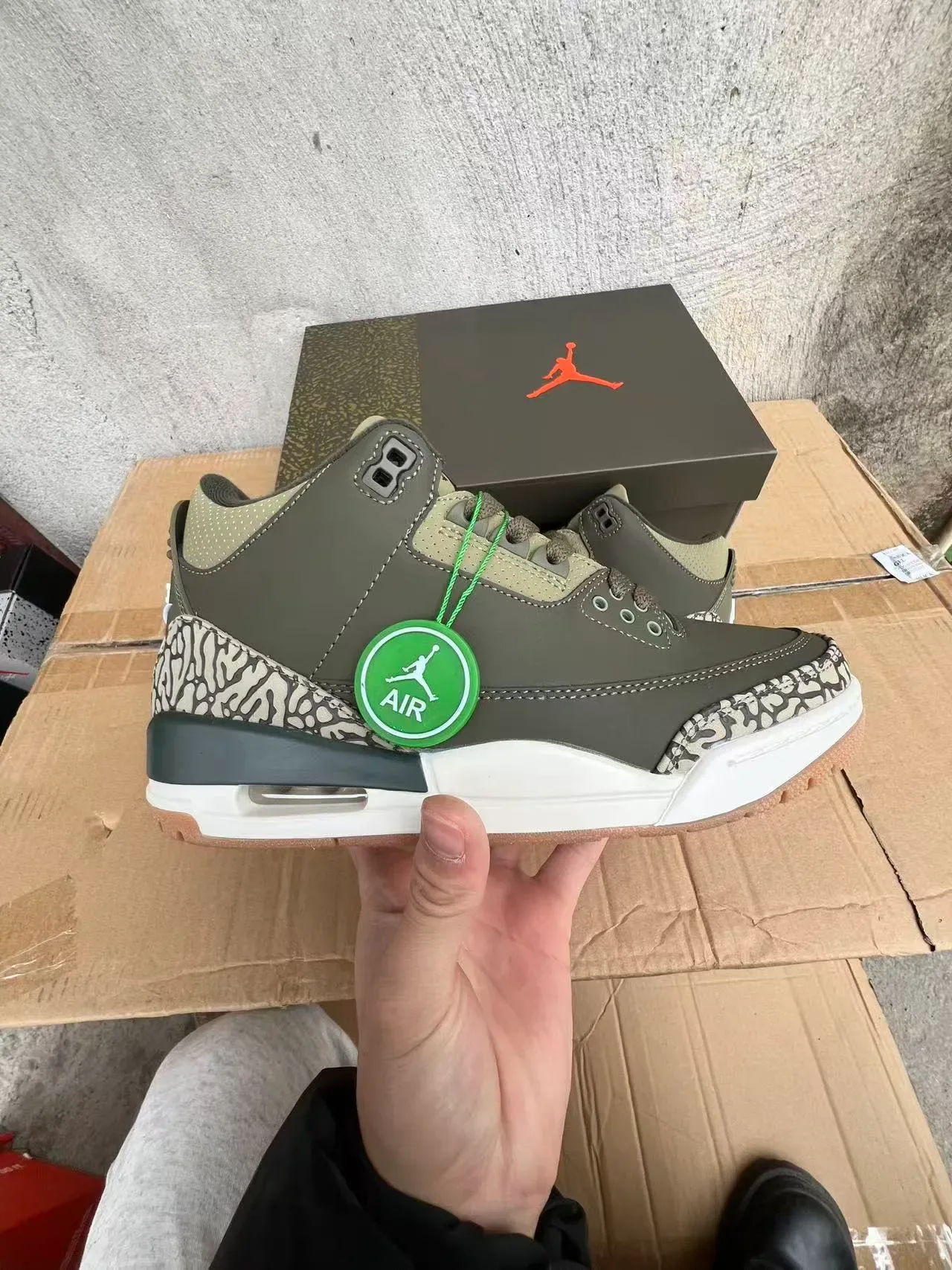 Air Jordan 3 Olive Elephant Print Chaussures de Basketball 7