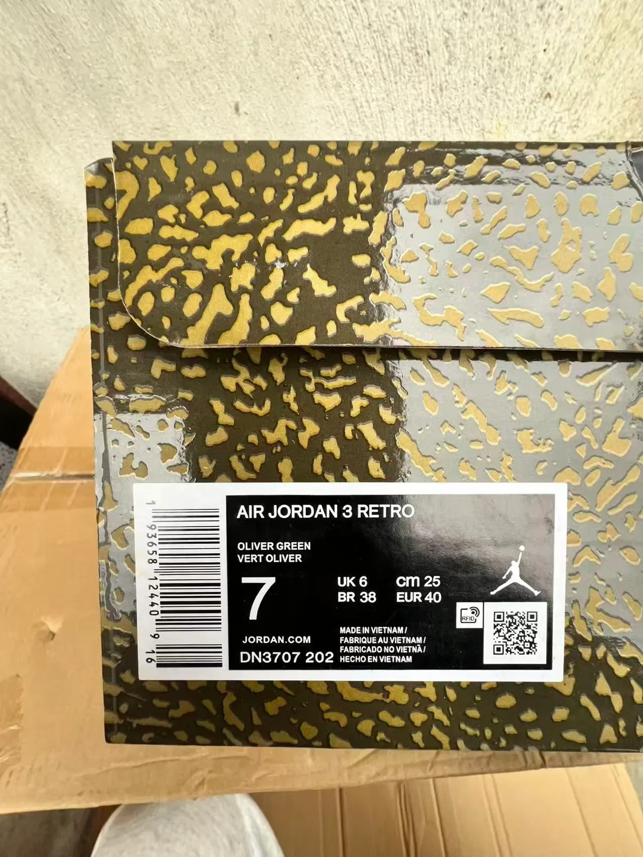 Air Jordan 3 Olive Elephant Print Chaussures de Basketball 10