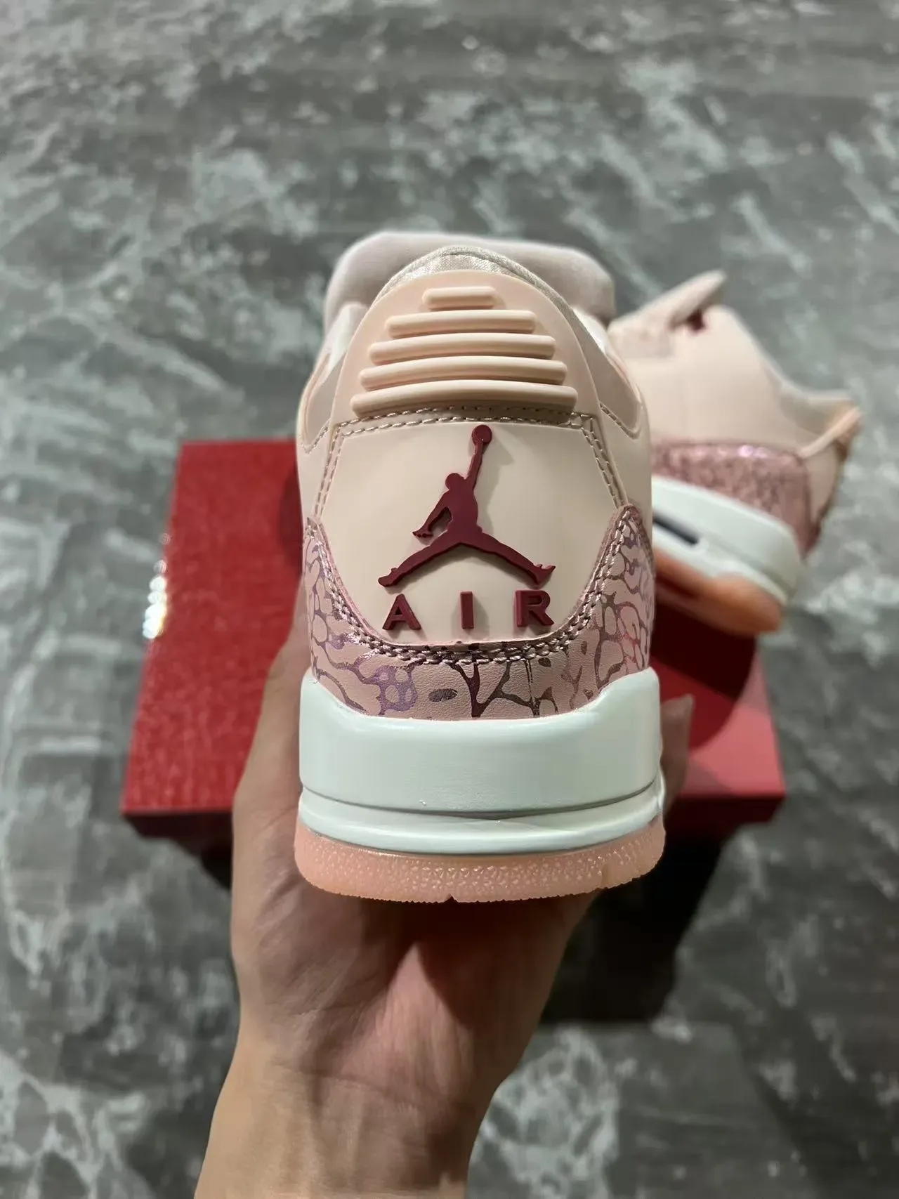 Air Jordan 3 Rosa Pálido impressão de elefante tênis de basquete 8